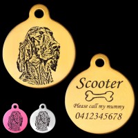 Irish Setter Engraved 31mm Large Round Pet Dog ID Tag